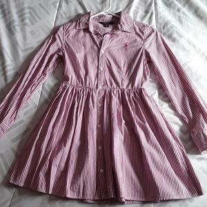 POLO Ralph Lauren Girls Striped Collared Dress